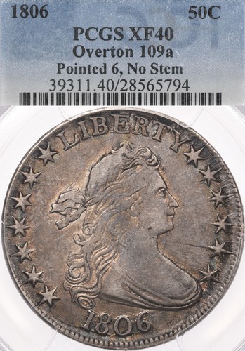 1806 50c pcgs xf40 - 1806,